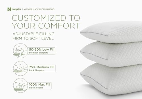 Cooling Pillow Set for Hot Sleepers - Queen Size - Medium to Firm Support